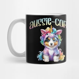 Aussie-corn Australian Shepherd Kawaii Dog Pastel Unicorn Mug